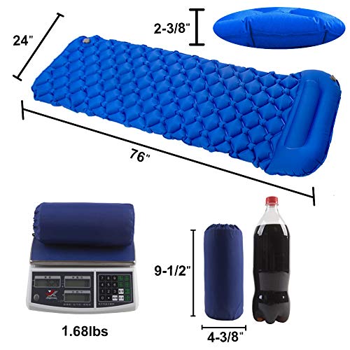 Inflatable Camping Sleeping Pad with Pillow L557