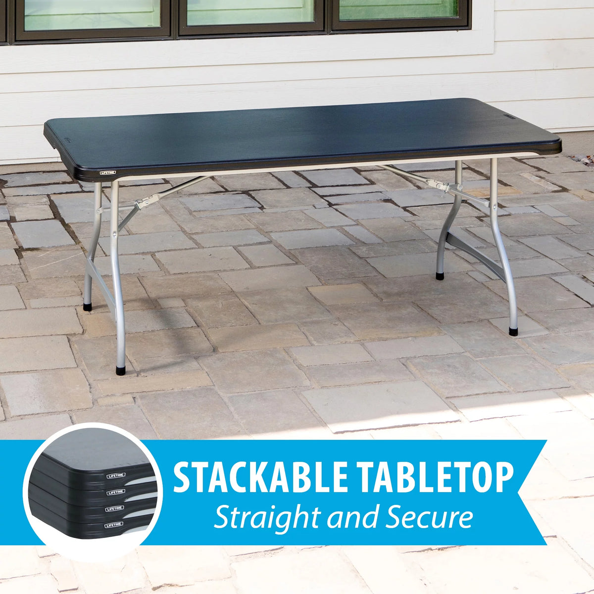 Black 6 Foot Folding Tables 4 Pack U578364