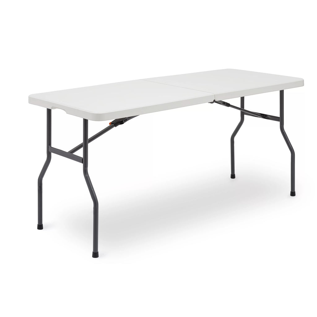 5-Foot White Folding Table Y68231