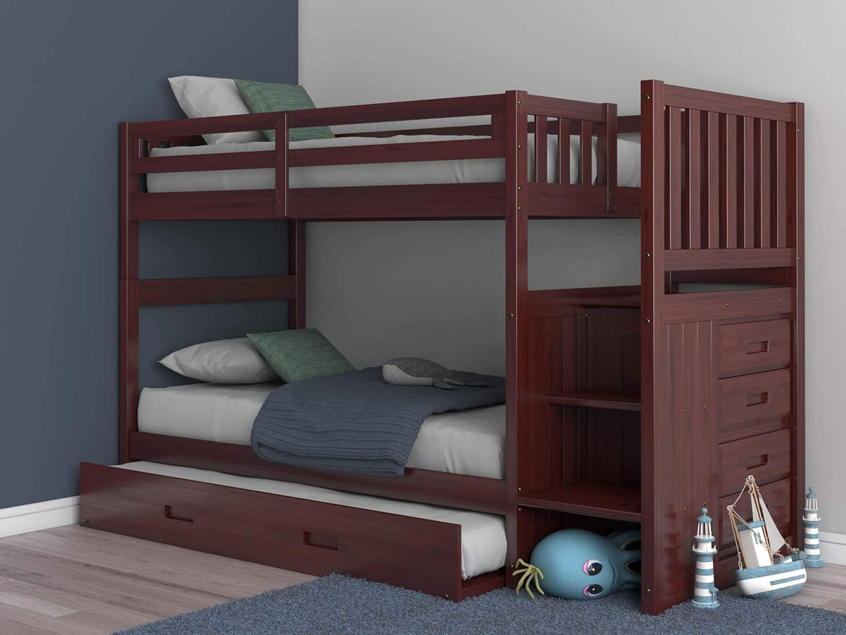 Twin Over Twin Bunk Bed with Trundle C97551