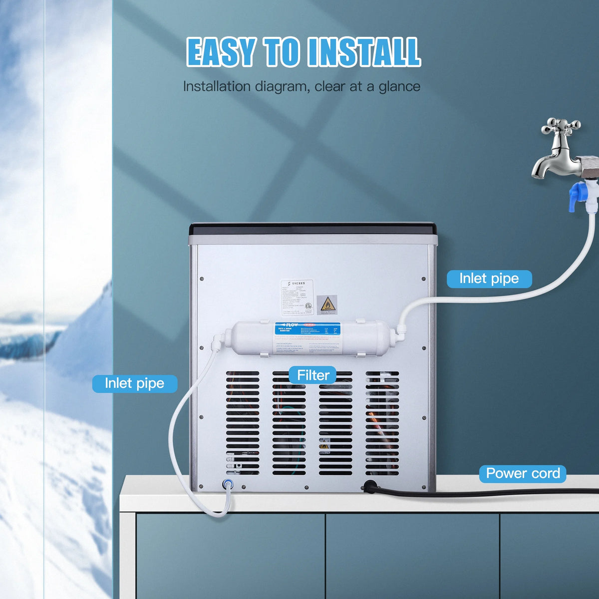Portable Countertop Ice Maker Machine with Ice Scoop U5276