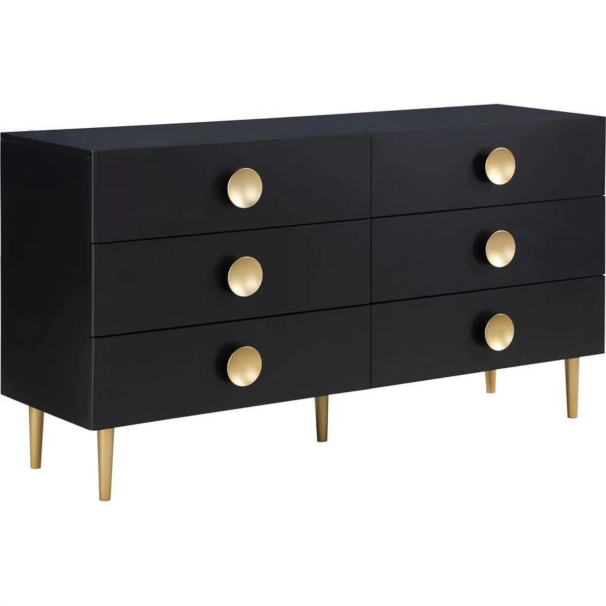 Contemporary Metal Dresser in Rich Black Finish Y330088