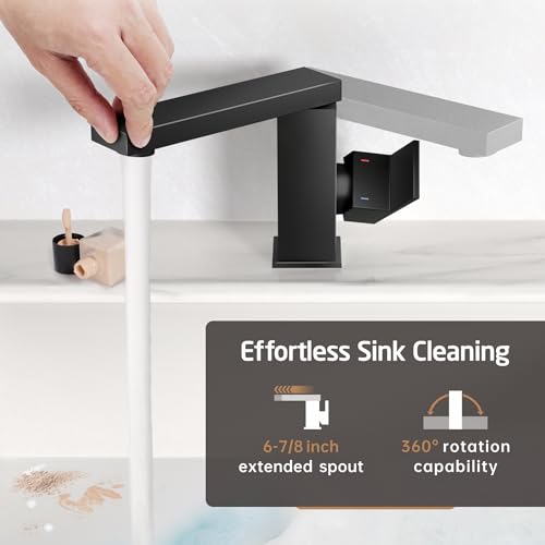 Matte Black Stainless Steel Swivel Bathroom Faucet L59896