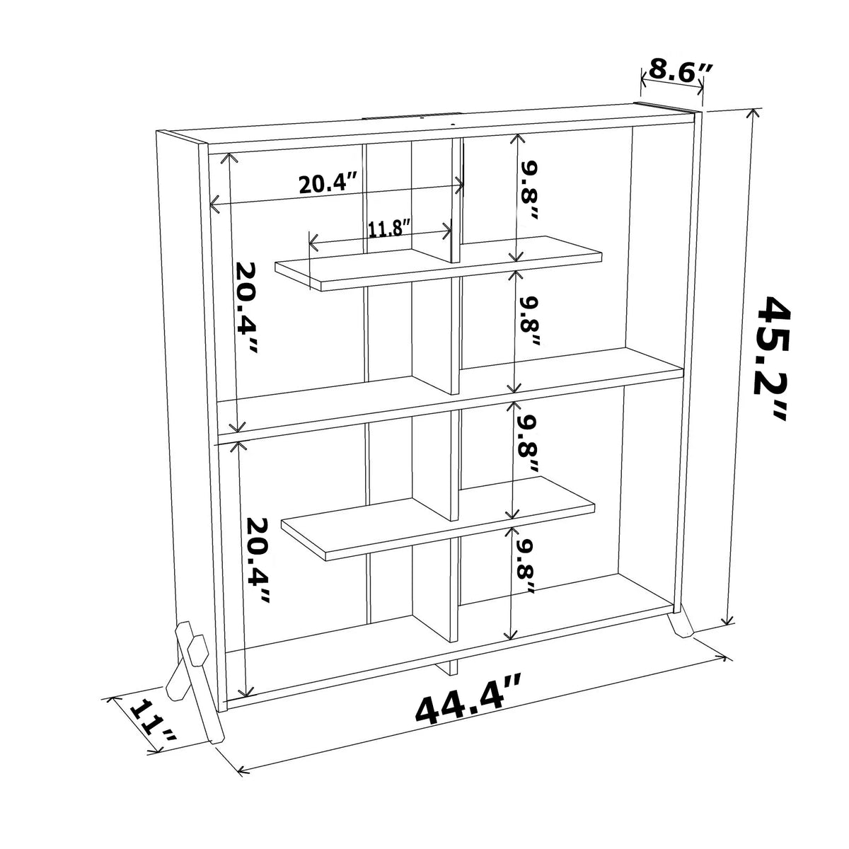 4 Tier Wood Bookshelf O99372
