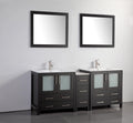 72 in. Double Sink Vanity Cabinet with Ceramic Sink & Mirror M896338