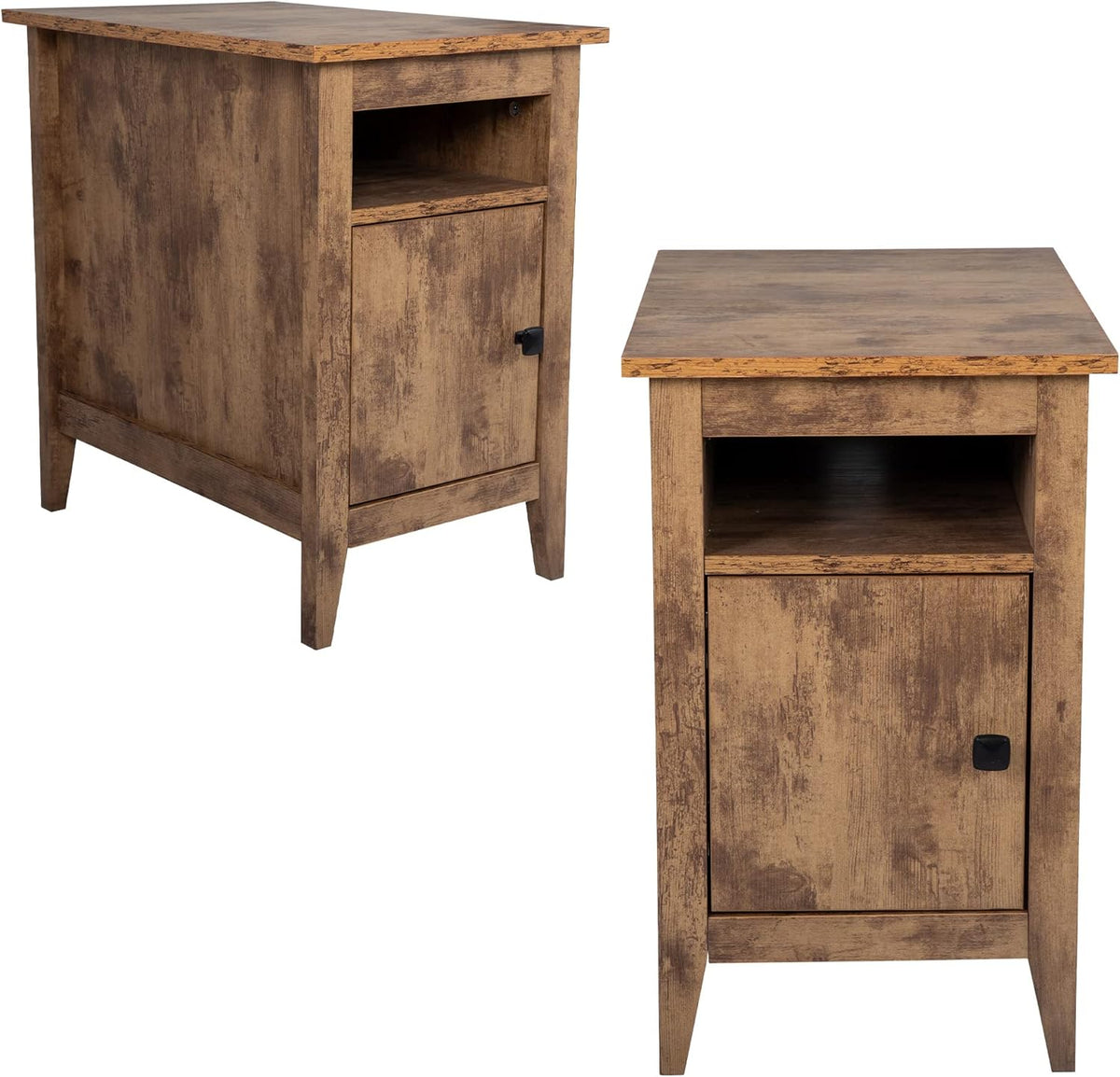 Set of 2 Wooden Nightstand with Storage Cabinet S476701