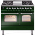 40 Dual Fuel Propane Gas Range Emerald Green Chrome Trim V4422
