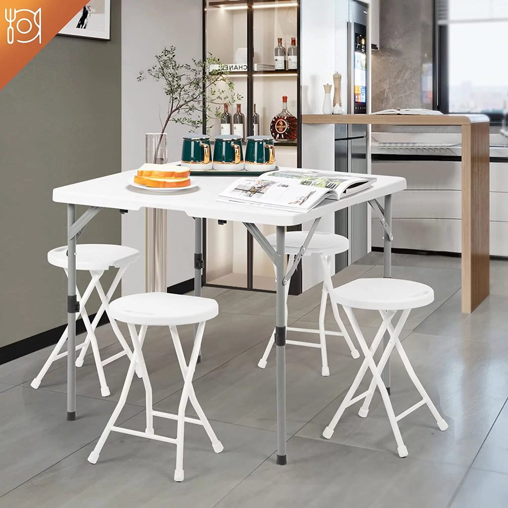 34" White Granite Bi-Folding Plastic Table C10679