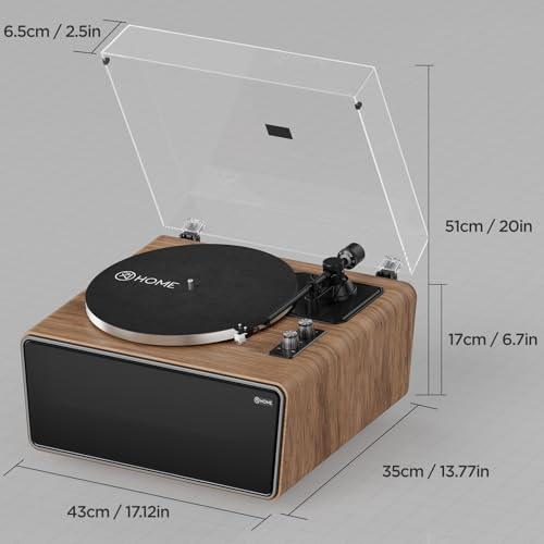 Vinyl Record Player Bluetooth Turntable with 4 Stereo Speakers Belt Drive 2-Speed Z1585