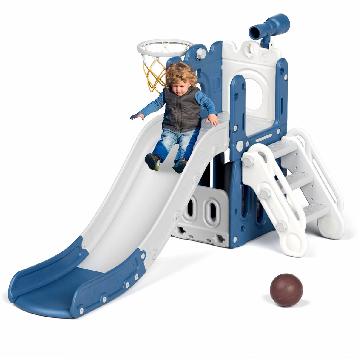 Toddler Slide Set with Basketball Hoop and Ball Z16809