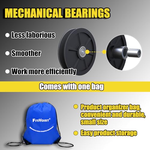 Heavy Duty 4400LBS Pulley Hoist with 65 Ft Rope Y888