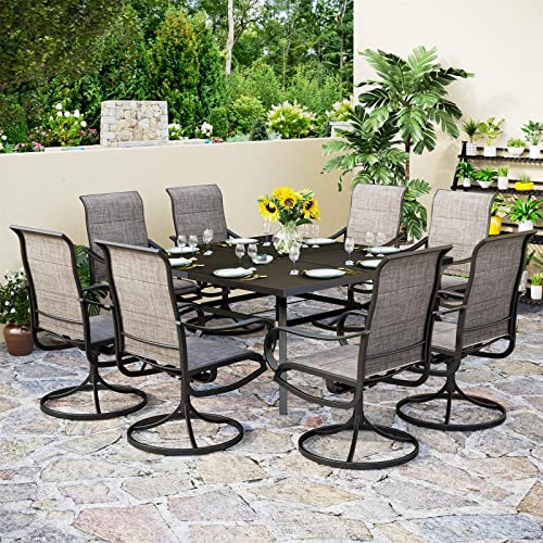 5 Pcs Patio Dining Set with Swivel Chairs and Metal Table I447