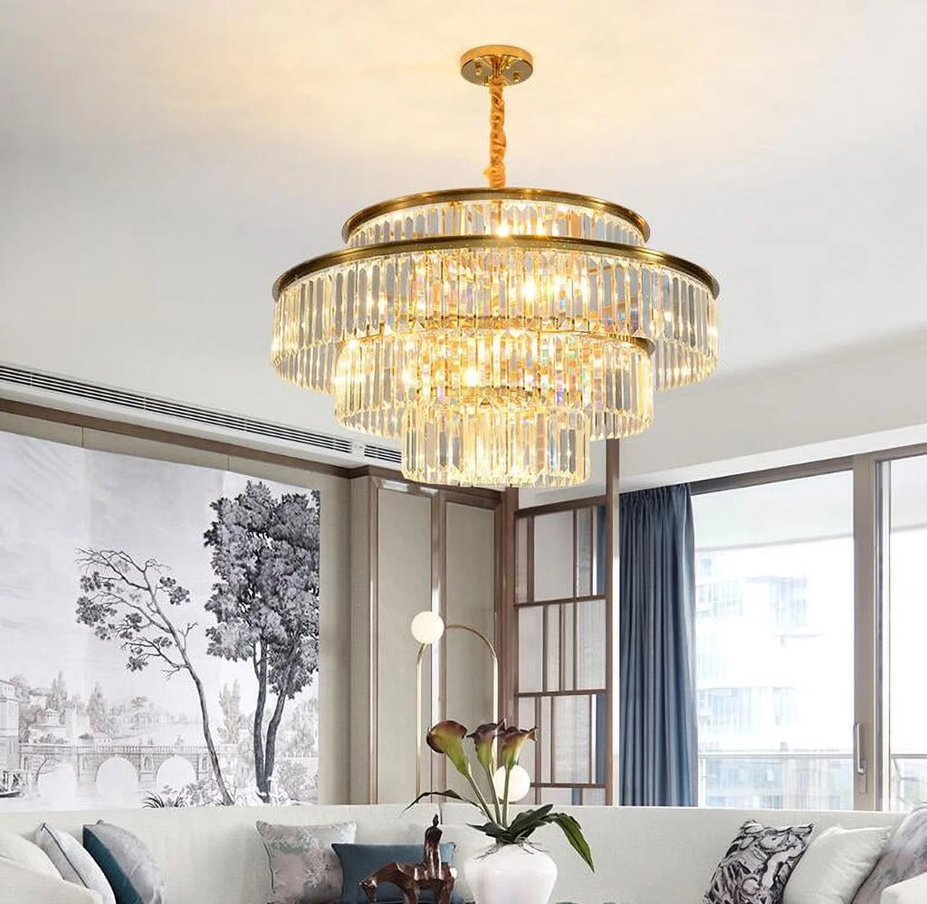 24 inch Gold 4 Layers Crystal Chandelier K733696