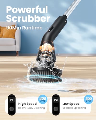 Cordless Electric Spin Scrubber with 7 Brush Heads D174111