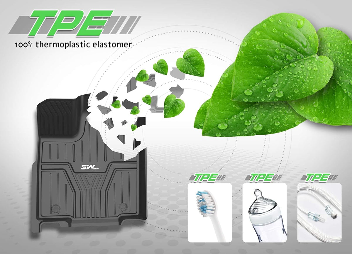 Black TPE All-Weather Car Floor Liners Full Set S831743