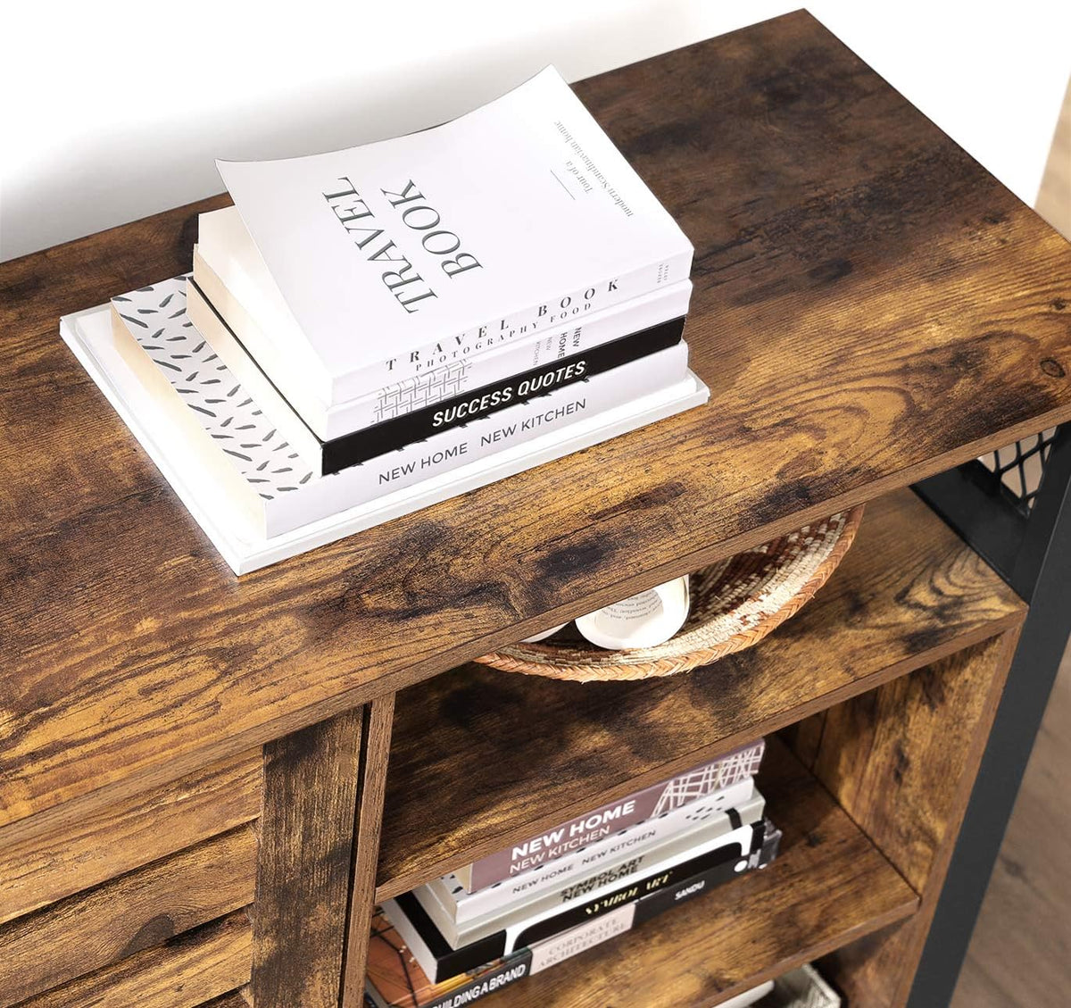Rustic Brown Storage Cabinet with Adjustable Shelves U8844