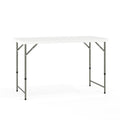 4' White Plastic Folding Table with Adjustable Legs U785663