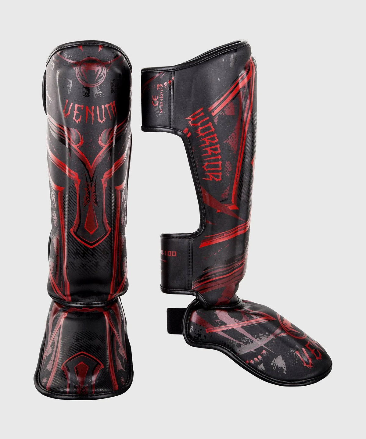 Black/Red Large Shin Guards X600