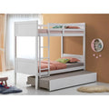 White Solid Wood Twin over Twin Bunk Bed X496