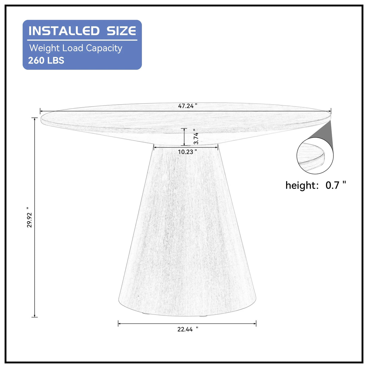 47.24'' Round Wooden Dining Table L631136