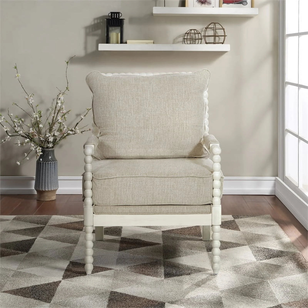 Linen White Fabric Chair N510446