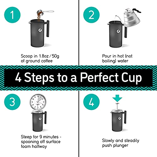 34oz Double Insulated Stainless Steel French Press H179167