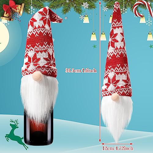 Handmade Plush Christmas Gnome Bottle Toppers 8 Pieces O42948