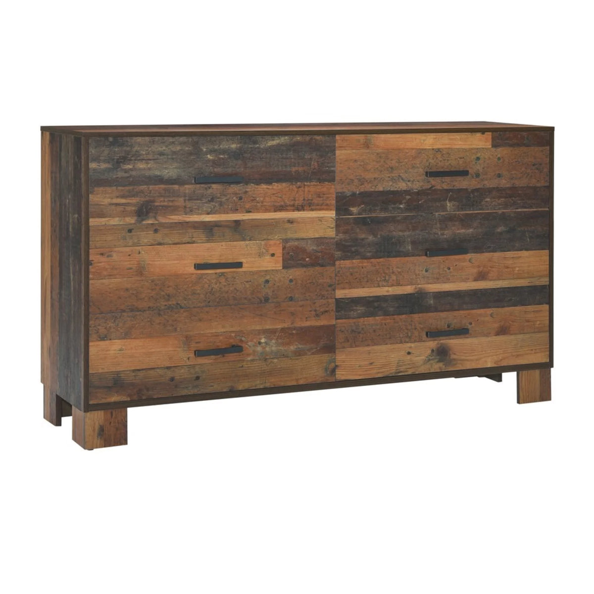 6 Drawer Rustic Dresser Dark Brown L1154