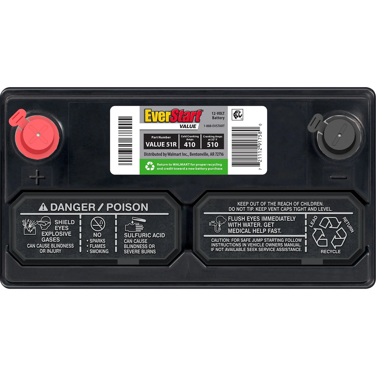 Lead Acid Automotive Battery Group Size 51R 12 Volt 410 CCA U24229