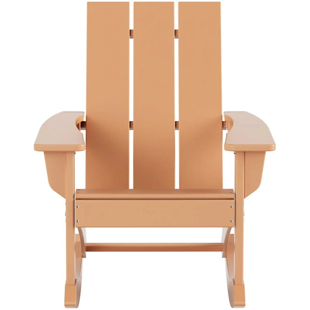 Teak Plastic Outdoor Rocking Chairs Set of 4 B718