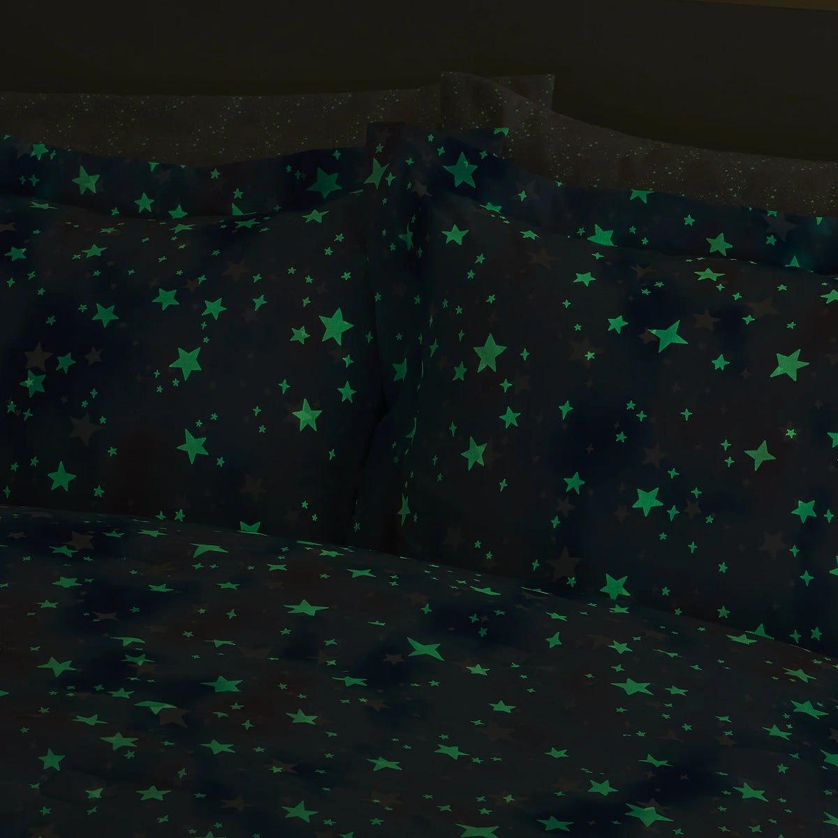 Queen Glow in the Dark Bed in a Bag Comforter Set Q9200