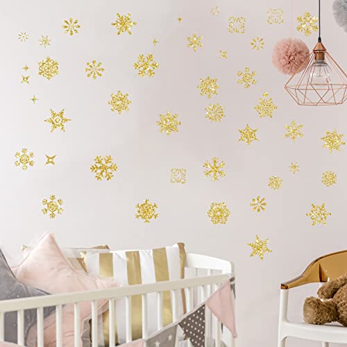 9 Sheets Snowflake Wall Decal Silver Window Clings Removable Stickers U965