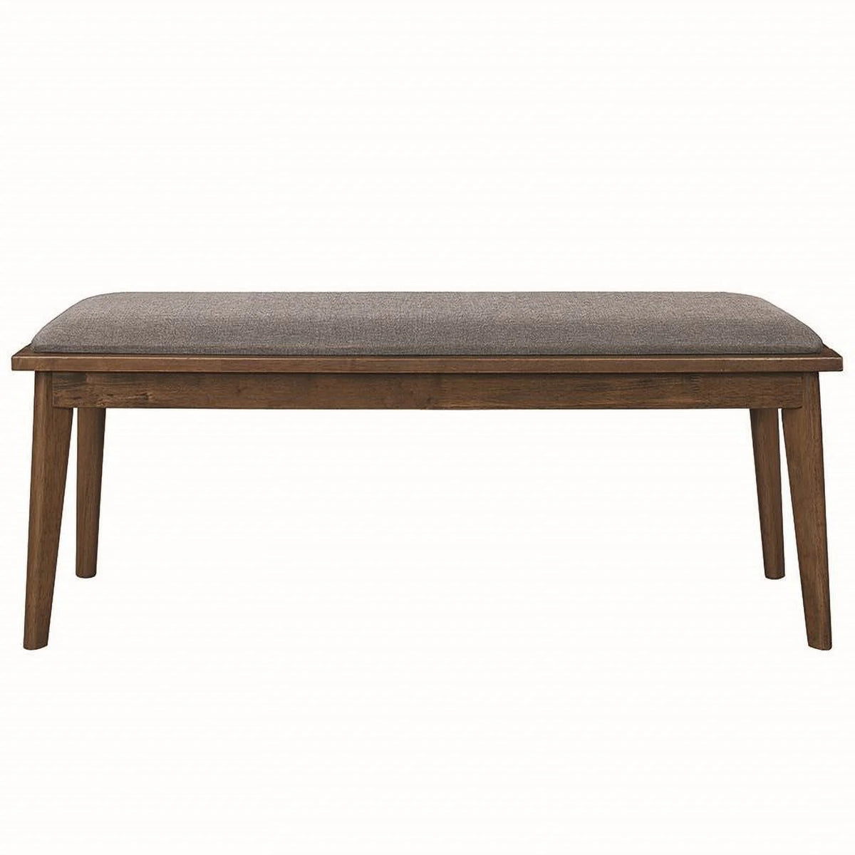 Grey and Natural Walnut Upholstered Dining Bench U392