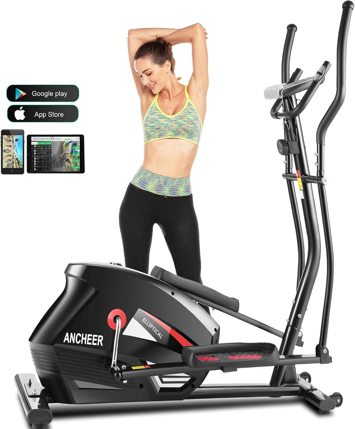 Elliptical Cross Trainer Machine with 10-Level Resistance and LCD Monitor M21583