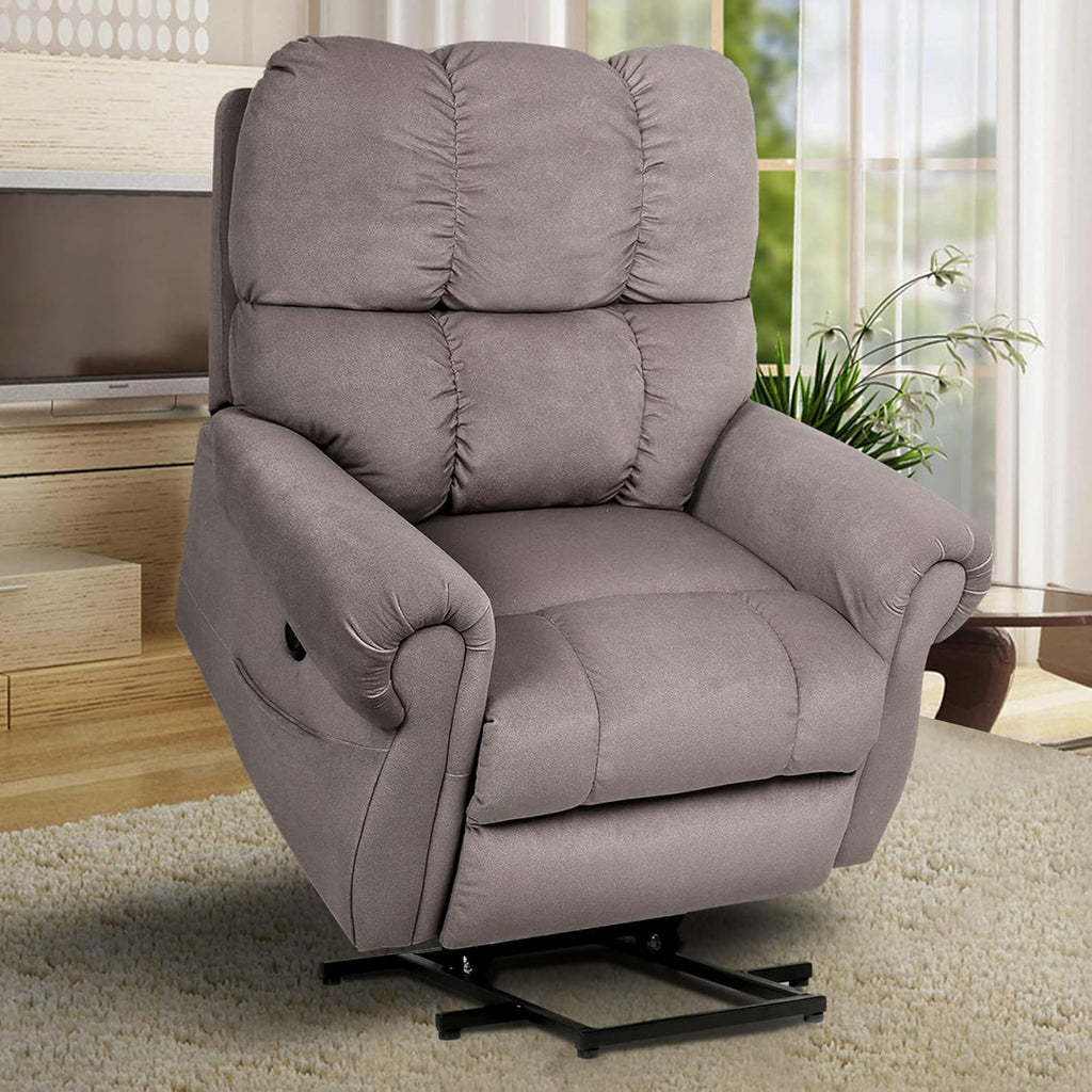 Electric Power Lift Recliner Chair with Massage and Heat, Light Gray B606