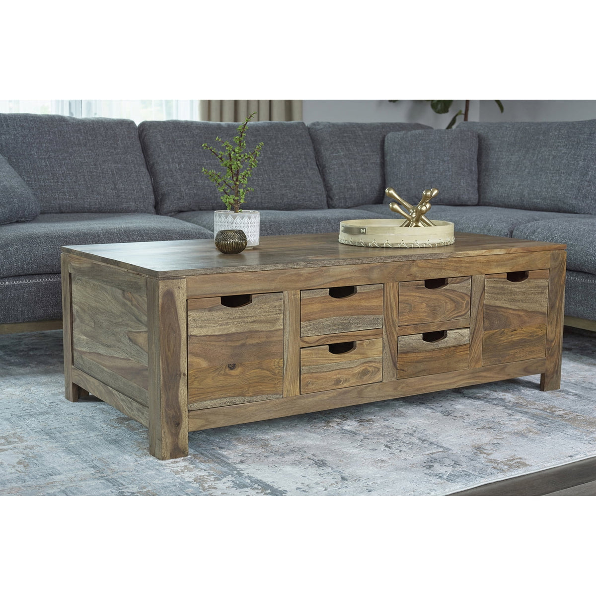 Wood 6-drawer Storage Coffee Table I598
