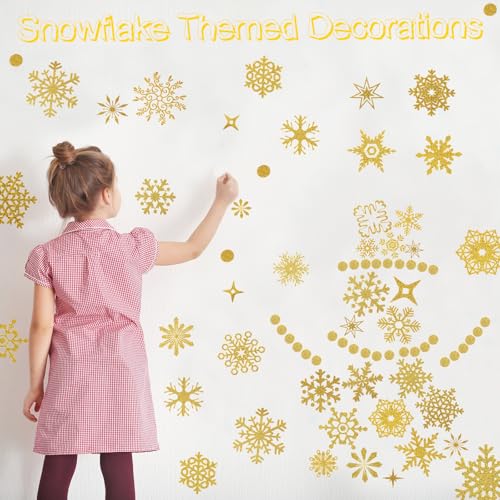 9 Sheets Snowflake Wall Decal Silver Window Clings Removable Stickers U965