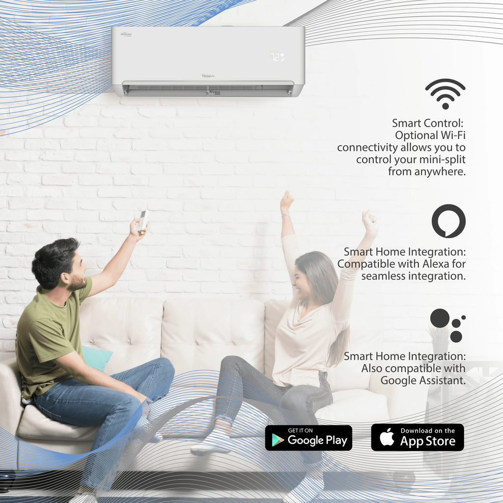 12,000 BTU 22 SEER2 Ductless Mini-Split Inverter Air Conditioner Heat Pump Full Set 110V N1500