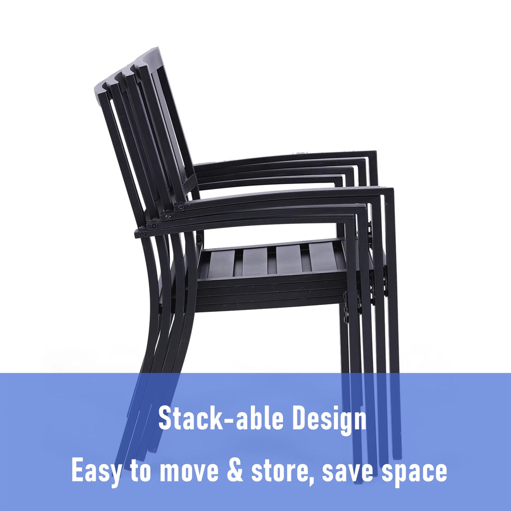 7-Piece Outdoor Dining Set for 6-Person Black G568010