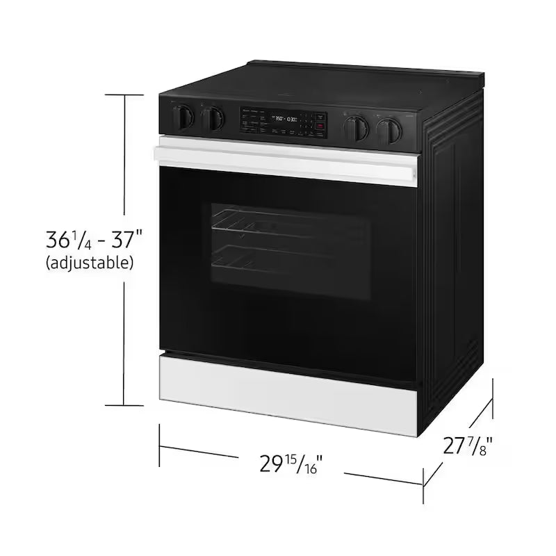 30 in. 6.3 cu. ft. 5 Element Slide-In Electric Range with Air Fry in White Glass T803969
