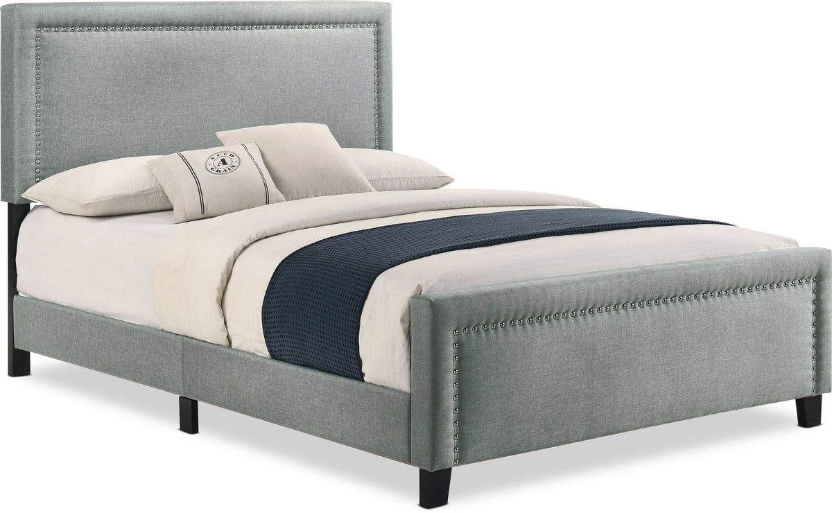 Gray Linen Upholstered Bed Y189790