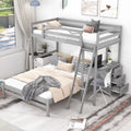 Twin over Full Bunk Bed with Desk and Drawers N64180