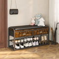 3 Tier Shoe Storage Bench with Padded Seating & Drawers C448640