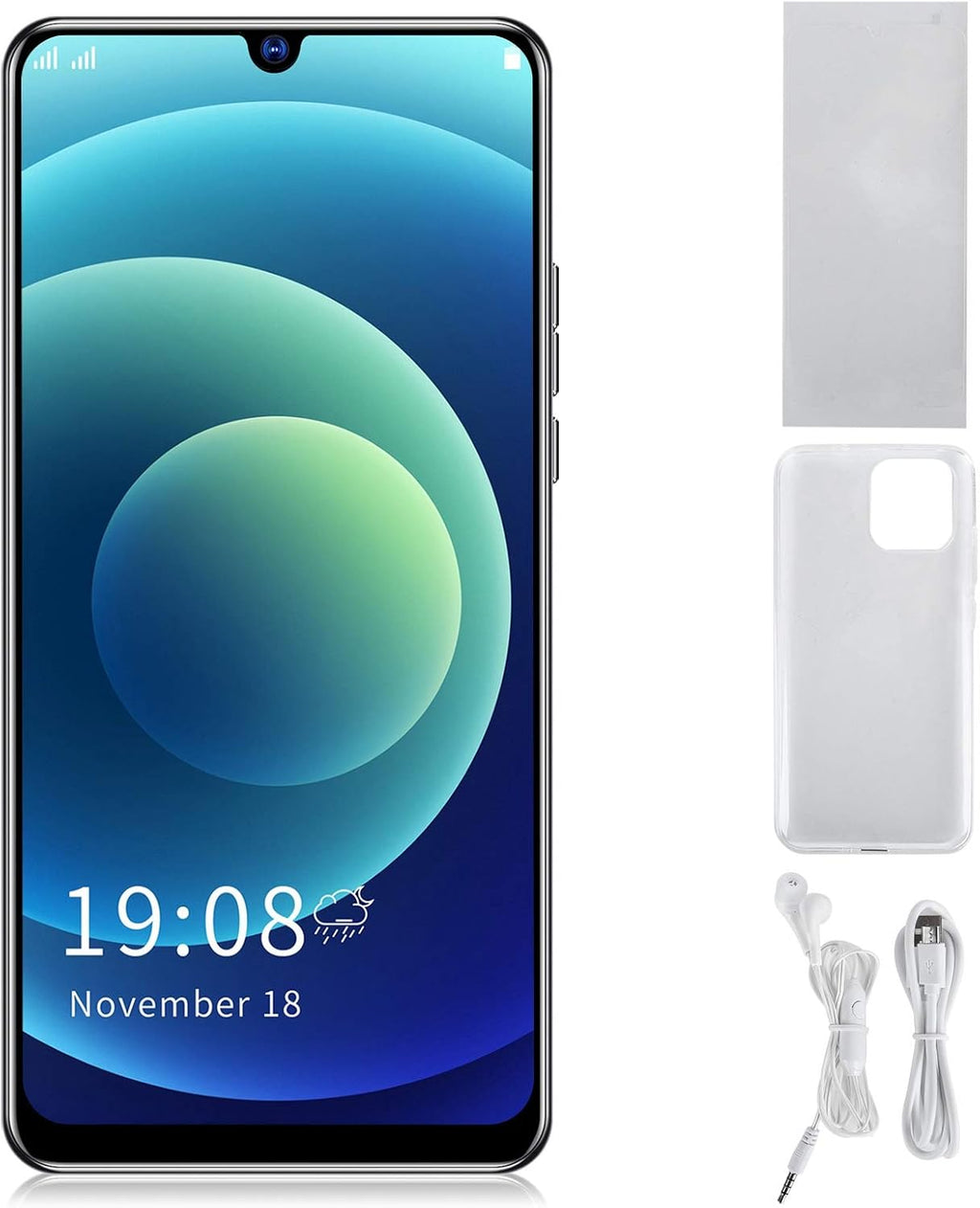 Unlocked Android Smartphone 6.26in Large Screen Dual Card Black R499