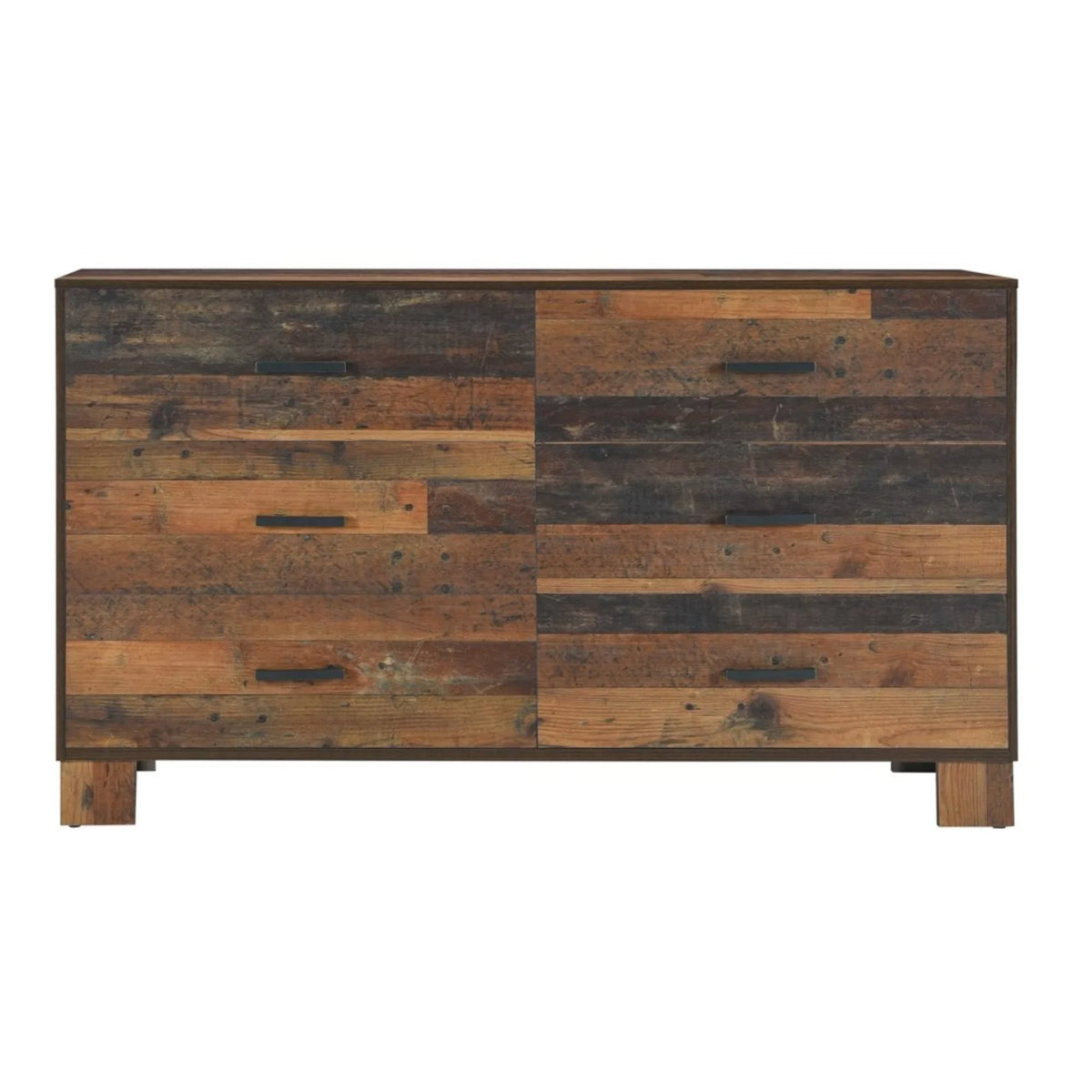 6 Drawer Rustic Dresser Dark Brown L1154