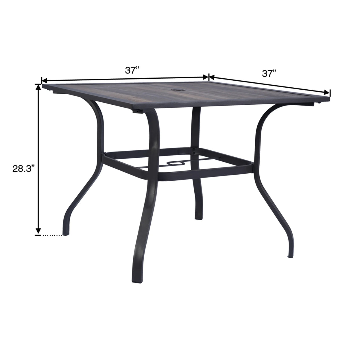 Outdoor Patio Dining Table 37" x 37" Brown N57305
