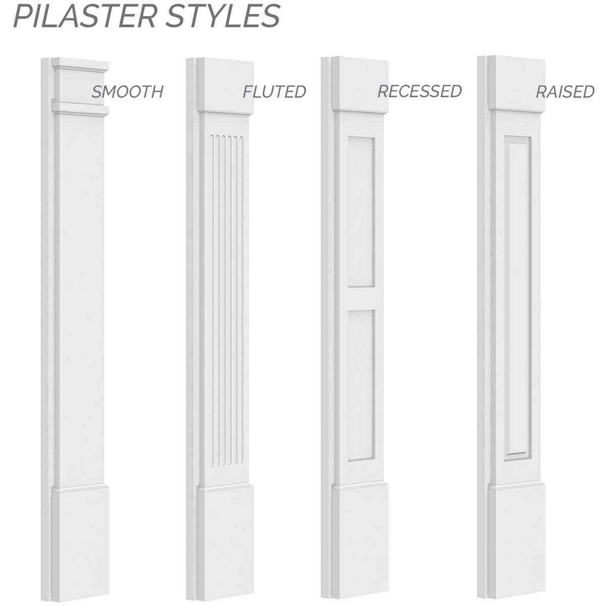 Plain PVC Pilaster with Standard Capital & Base (Pair) S5796