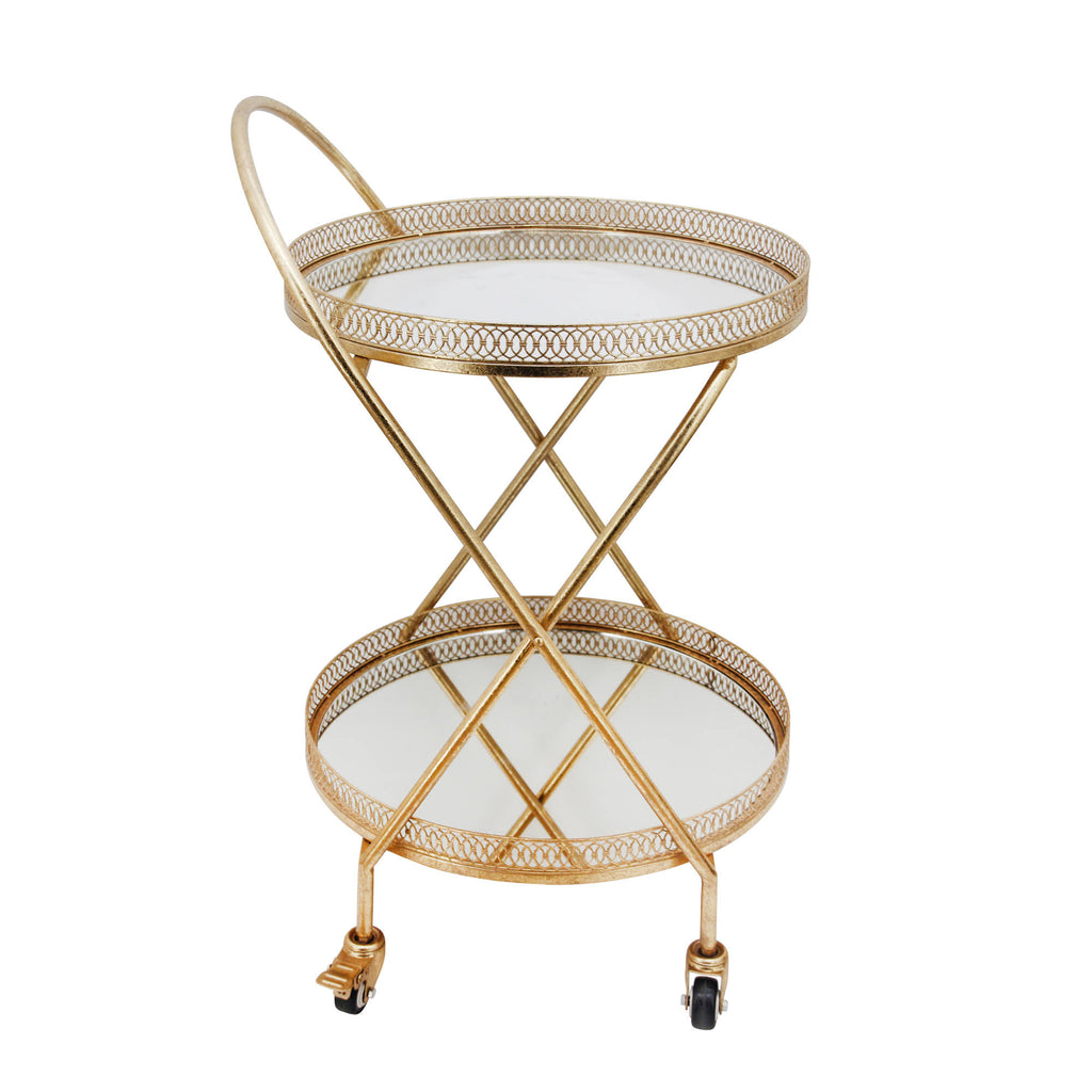 Metal 2 Tier Lattice Bar Cart L81530