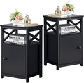 White Set of 2 Night Stand with Storage Cabinet E916628