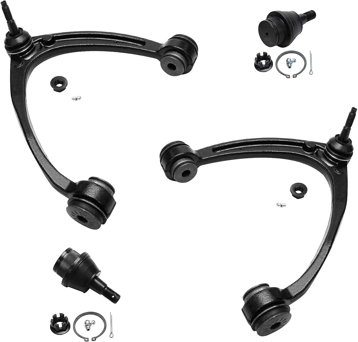 4WD 6-Lug Front Wheel Hub Bearing Control Arms Sway Bars Tie Rods 14pc Set N72146